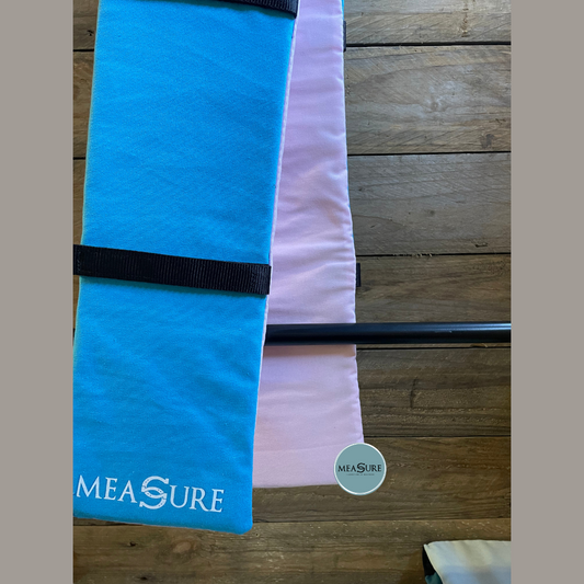 Measure trainingsware schoftonderlegger blauw/roze maat groot paard