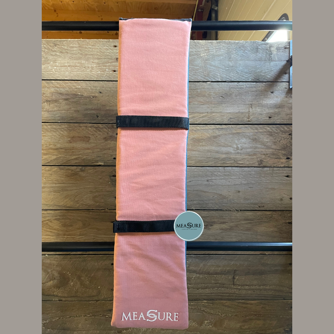 Measure trainingsware schoftonderlegger roze/blauw maat groot paard