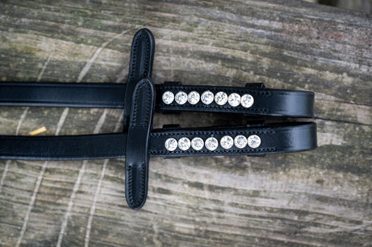 HB Showtime Soft lederen teugels rivet stones