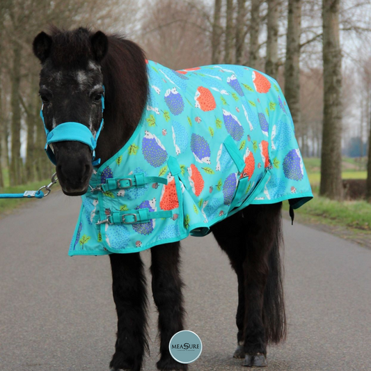 HB Harry & Hector Hedgehog fleece regendeken turquoise