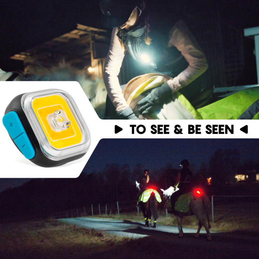 Light 01, Bevestigt op elke stof, Cliploos & Waterbestendig, Voor Ruiters & Outdoor